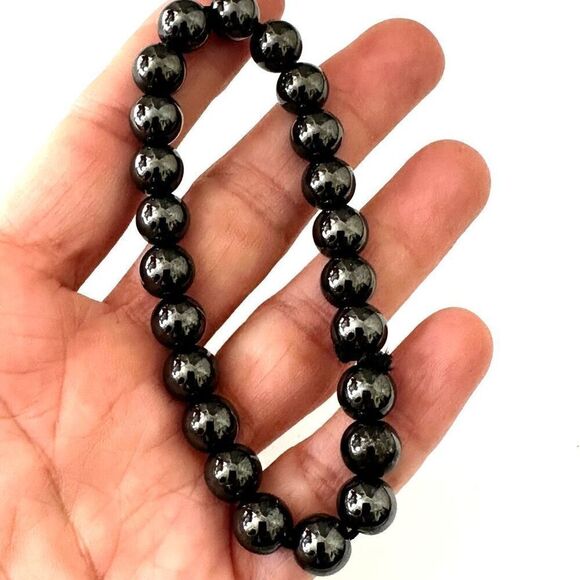 Hematite beaded stretchy bracelet - Picture 6 of 7